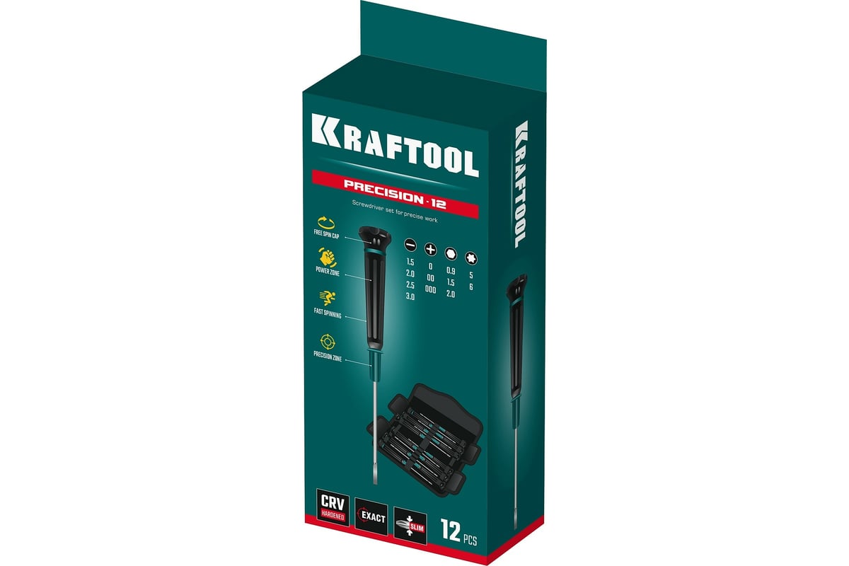 Набор отверток для точных работ 12 шт., KRAFTOOL Precision 12 25689 -  выгодная цена, отзывы, характеристики, фото - купить в Москве и РФ