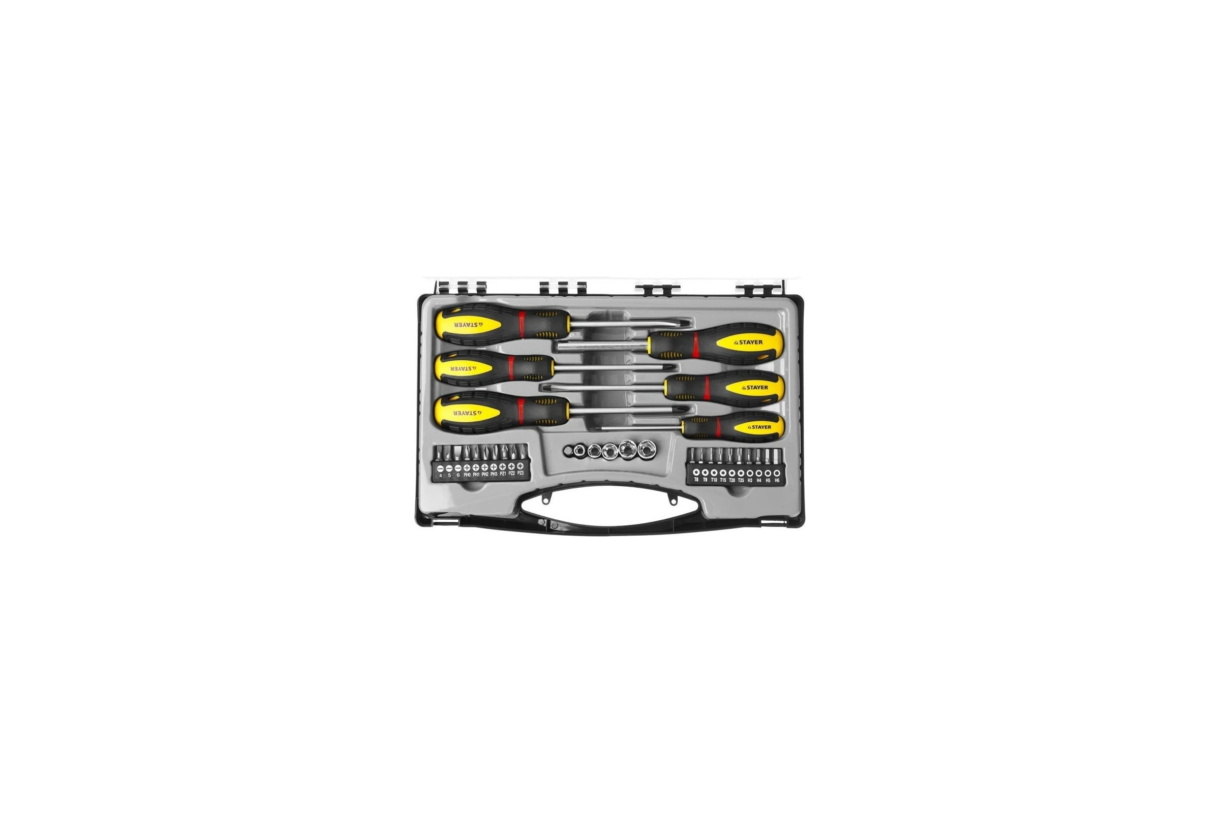 НаборStayerотвертки,биты,головкиProfessional32предметавкейсе25134-H18_z02