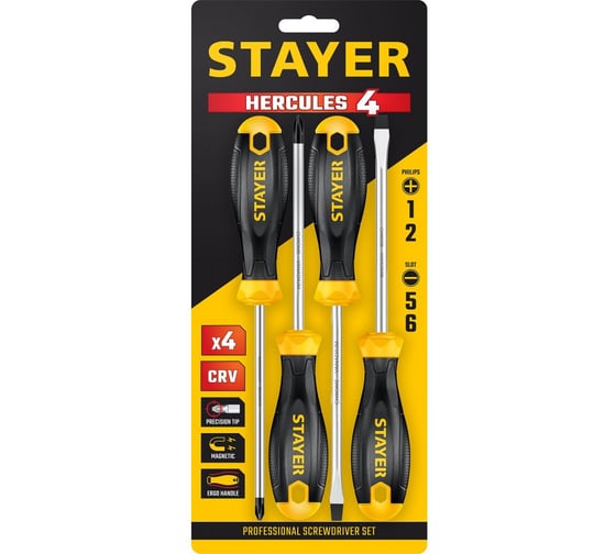 Набор отверток STAYER Hercules-4 4 шт 2513-H4_z02