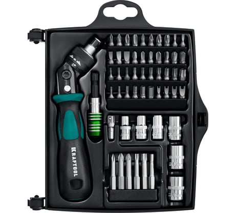 Реверсивно-рычажная отвертка с насадками KRAFTOOL X-Force-55 55 шт 25554-H55_z01