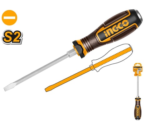 Отвертка ударная плоская INGCO SL6.5x150 (12/144) INDUSTRIAL HGTSL6150