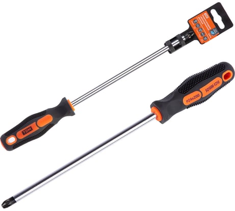 Отвертка TDM ELECTRIC универсальная крестовая позидрайв двухкомпонентная, CR-V тип PZ4x200, серия "Алмаз" SQ1006-1210