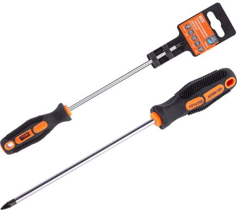 Отвертка TDM ELECTRIC универсальная крестовая позидрайв двухкомпонентная, CR-V тип PZ1x150, серия "Алмаз" SQ1006-1205