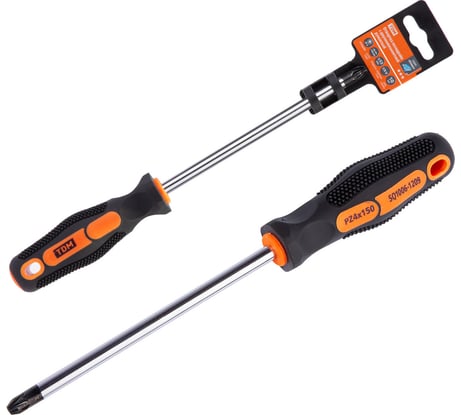 Отвертка TDM ELECTRIC универсальная крестовая позидрайв двухкомпонентная, CR-V тип PZ4x150, серия "Алмаз" SQ1006-1209