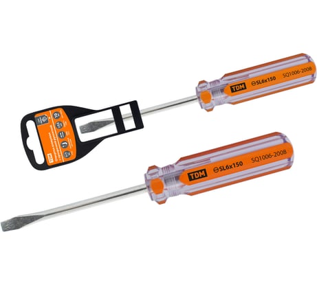 Отвертка шлицевая TDM ELECTRIC Гранит углеродистая сталь, тип SL6.0 x 150 мм SQ1006-2008