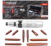 Ударная отвертка Forsage с набором бит и адаптером, 12 предметов 1/2", в кейсе F F-5064P(50546)