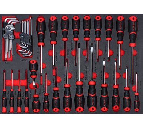 Набор отверток AmPro power grip и шестигранник, 42пр., в мягком ложементе T32783