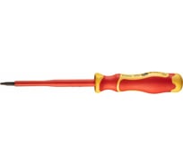 Шлицевая диэлектрическая отвертка NEO Tools 1000V SL4x100 мм, S2, двухкомпонентная рукоятка 04-132