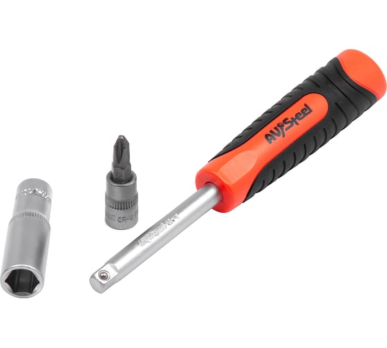 Отвертка-вороток AV Steel 1/4" 150 мм, двухкомпонентная рукоятка AV-509916