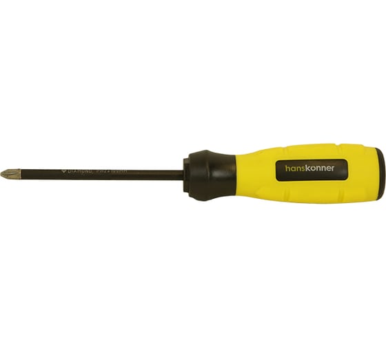 Крестовая отвертка Hanskonner 2x100 алмазный наконечник, твердость 59 HRC, S2 HK1040-16-PH2-100 1