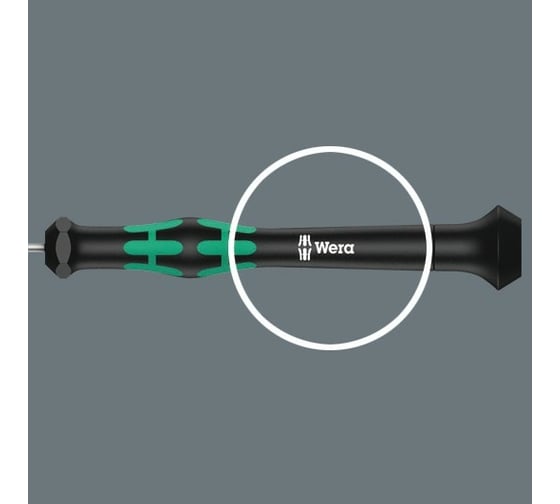 Шестигранная отвертка WERA Kraftform Micro 2052 сферическая головка, для электроники, 3.0x60 мм WE-118096