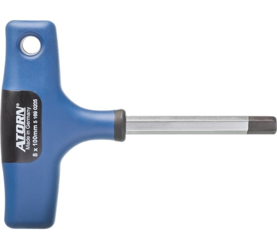 Шестигранный ключ ATORN с 2-х компонентной Т-образной рукояткой 8x100 52139760 1
