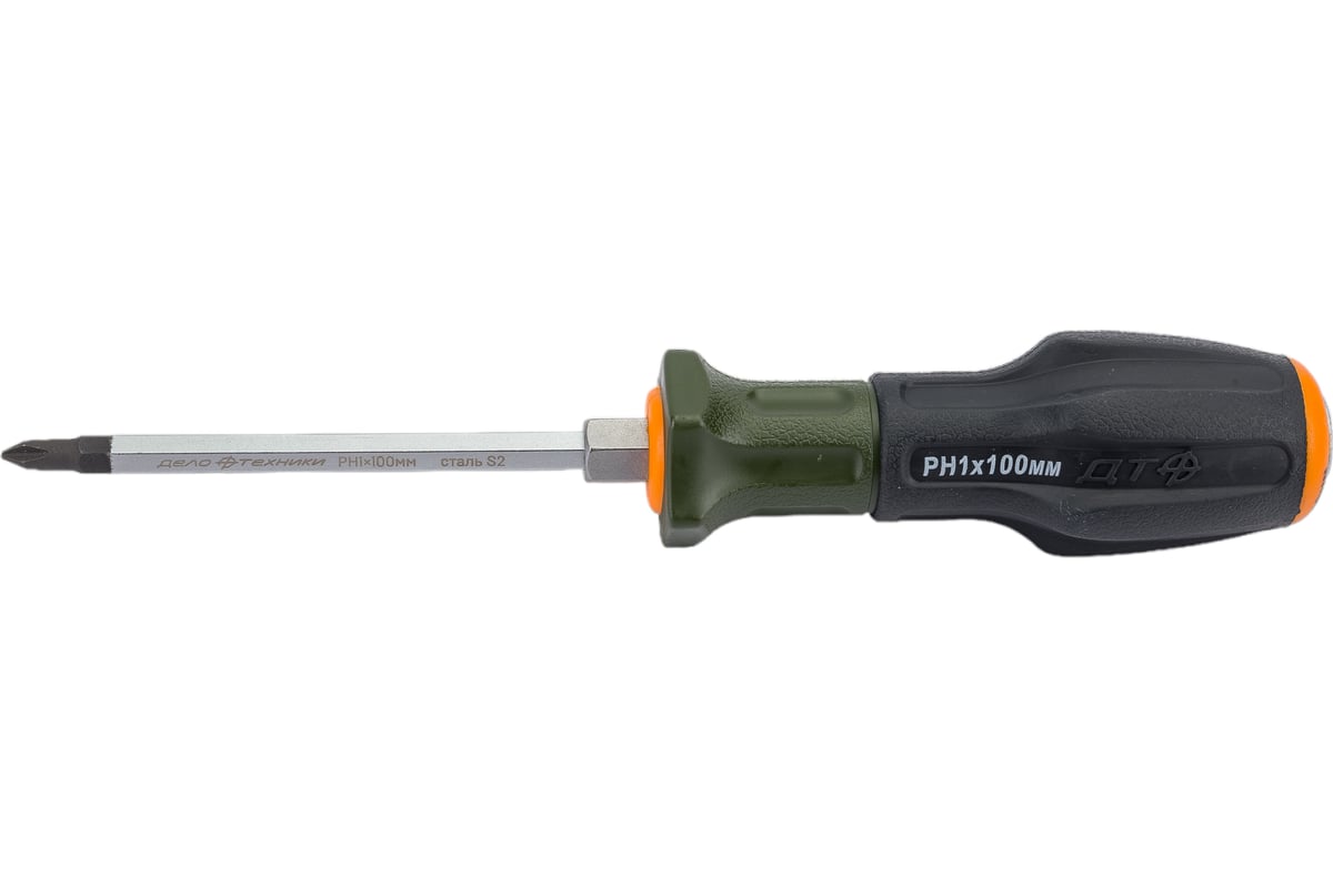Отвертка крестовая PH1х100 мм c 2-х компонентной ручкой (ДТ)