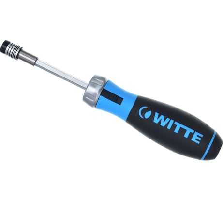 Реверсивная отвертка WITTE PRO BITDRIVE Ratchet с трещоткой и набором бит в рукоятке 468021000