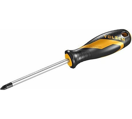 Отвертка TOLSEN крестовая Comfort с двухкомпонентной ручкой Cr-V PH1x100мм 20007
