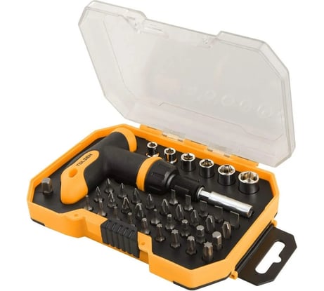 Реверсивная отвертка с набором бит TOLSEN 41 предмет Cr-V 20036