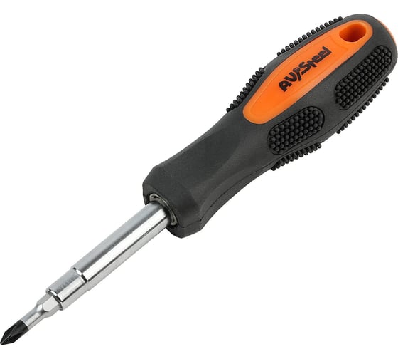Отвертка переставная двусторонняя AV Steel 75мм 4 в 1 , шт. AV-440105