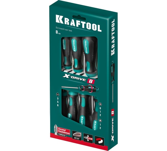 Набор отверток KRAFTOOL Х-Drive-8 8 шт. 250081-H8