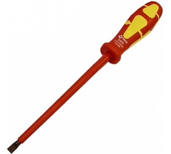 Диэлектрическая шлицевая отвертка WERA 600 i SL VDE Kraftkant Classic 1.2 x 6.5 x 150 мм WE-016404 1