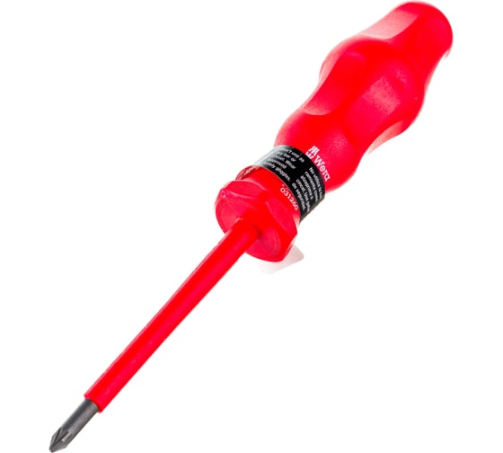 Диэлектрическая крестовая отвертка WERA 1765 i PZ VDE Kraftform Classic PZ1 x 80 мм WE-031260