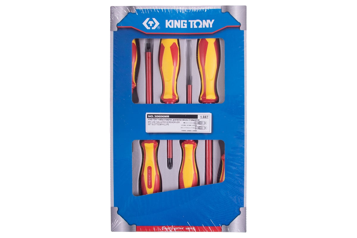  диэлектрических отверток KING TONY, 6 предметов 30606MR .