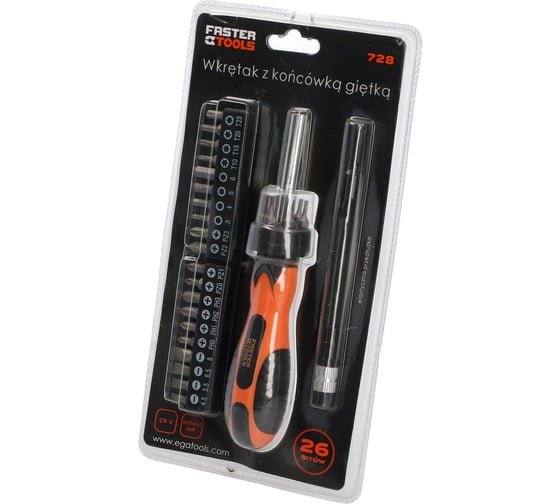 Отвертка FASTER TOOLS с гибким удлинителем 728