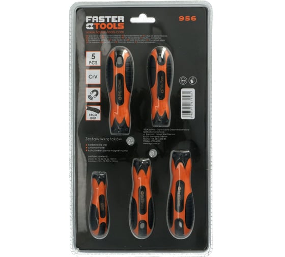 Набор отверток FASTER TOOLS 5 шт. 956