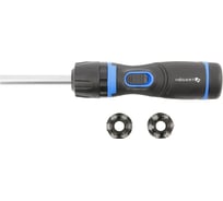 Отвертка со сменными битами HOEGERT TECHNIK с редуктором 1:5, с поворотной рукояткой HT1S216