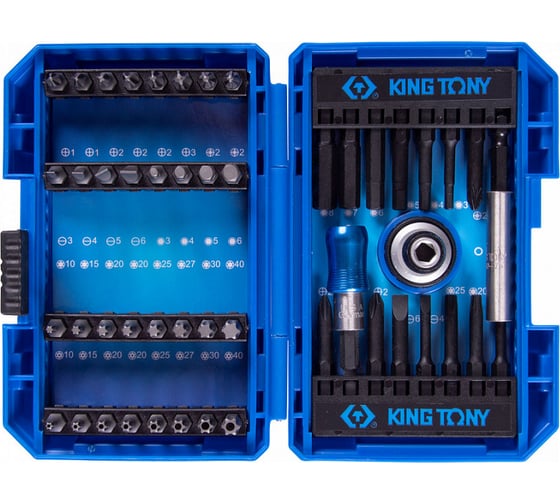 Набор вставок (бит) KING TONY 1/4 , PH, PZ, Hex, Torx, Slotted, 49 предметов 1048MR