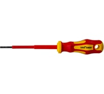 Диэлектрическая отвёртка Промлайн с прям. шлицем 0,4x2,5x80мм, до 1000В, Cr-v, ПЛ022010125_z022