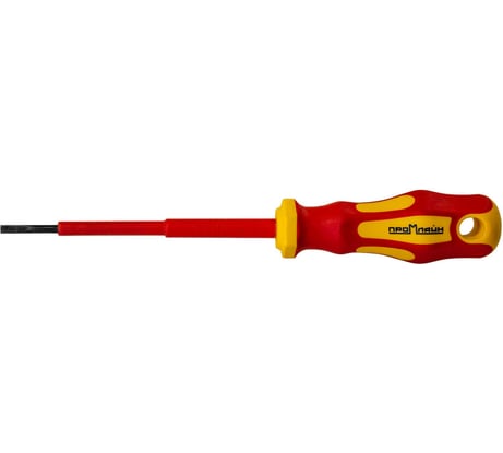 Диэлектрическая отвёртка Промлайн с прям. шлицем 0,4x2,5x80мм, до 1000В, Cr-v, ПЛ022010125_z022