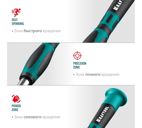 Отвертка для точных работ KRAFTOOL Precision-51 со сменными битами 51 предмет 25691
