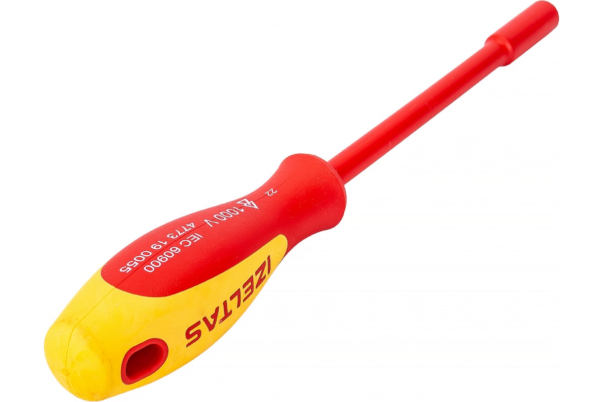 Диэлектрический ключ-отвёртка IZELTAS 1000V, торцевой, 5.5мм, длина 220 ...
