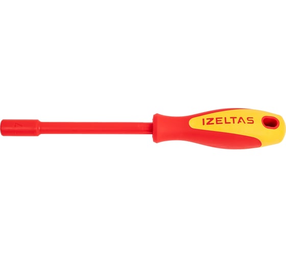 Диэлектрический ключ-отвёртка IZELTAS 1000V, торцевой, 7мм, длина 230 мм 4773190070