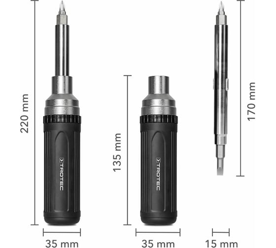 Отвертка с трещоткой TROTEC 9-в-1 4660000001