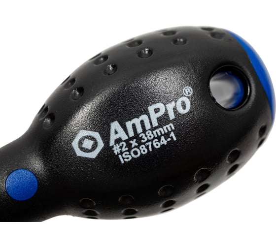 Крестовая отвертка AmPro короткая, PH2x38 мм T32029