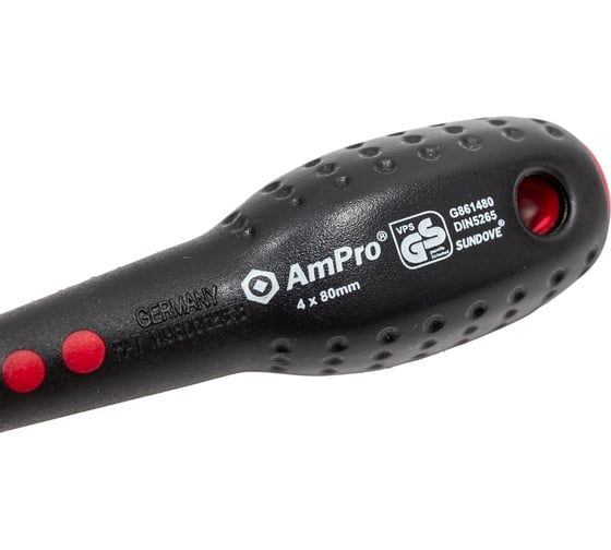 Шлицевая отвертка AmPro 4x80 мм T32001