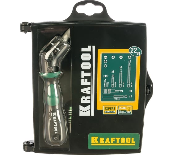 Реверсивно-рычажная отвертка Kraftool EXPERT 25555-H22
