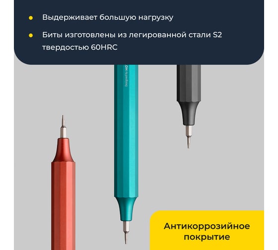 Прецизионная отвертка HOTO с 24 битами в комплекте, графит QWLSD004 HTT0005EU