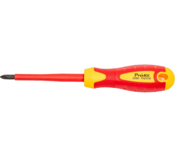 Диэлектрическая отвертка ProsKit SD-810-P2 (аналог SD-800-P2) 1000 В, PH2x100 С00040181