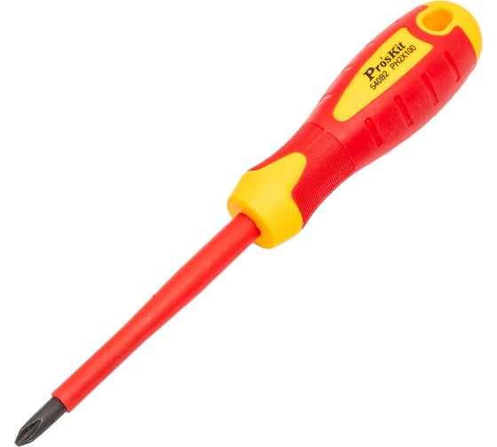 Диэлектрическая отвертка ProsKit SD-810-P2 (аналог SD-800-P2) 1000 В, PH2x100 С00040181