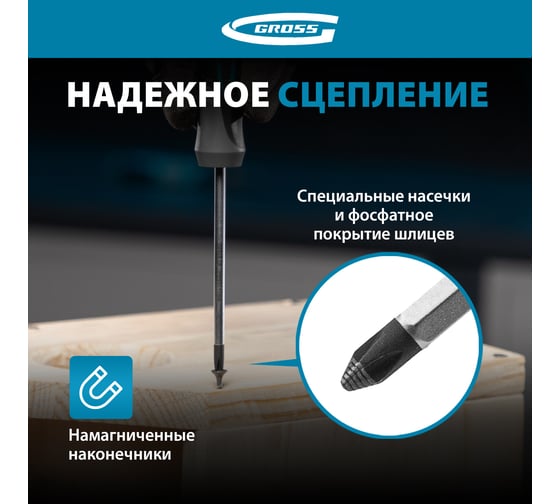 Набор отвёрток 3 шт S2 GROSS 12166
