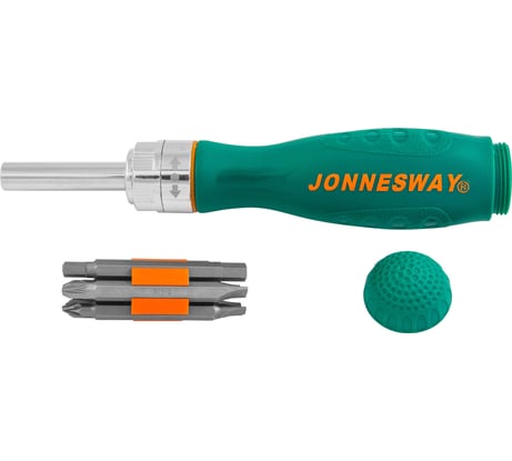 Трещоточная отверточная рукоятка с набором бит Jonnesway DR0107S
