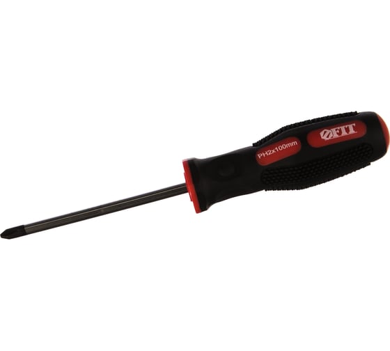 Отвертка с противоскользящими вставками CrV 6х100 РН2 FIT 55114