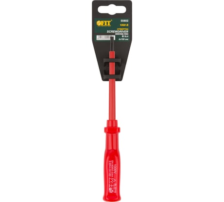 Изолированная отвертка CrV 1000V 4х100 мм FIT 55802