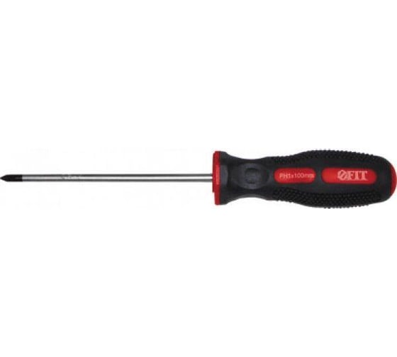 Отвертка с резиновой ручкой CrV 3х75 РН0 FIT 55102
