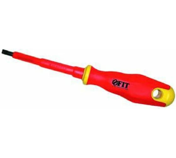 Изолированная отвертка CrV 1000V SL 5.5х125 мм FIT 55898