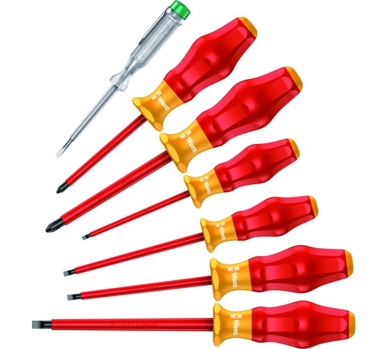 Набор диэлектрических отверток 1160i/1165i/7 SATZ 6TLG / 6 PCS WERA WE-031576 1