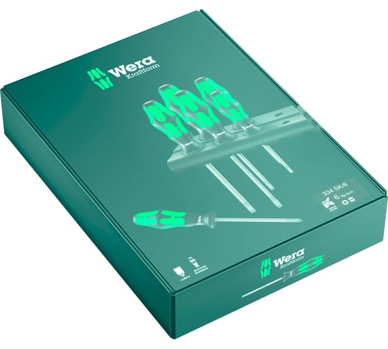 Набор отверток 334 SK/6 SATZ 6-TLG./ SET 6 PCS. WERA WE-007680