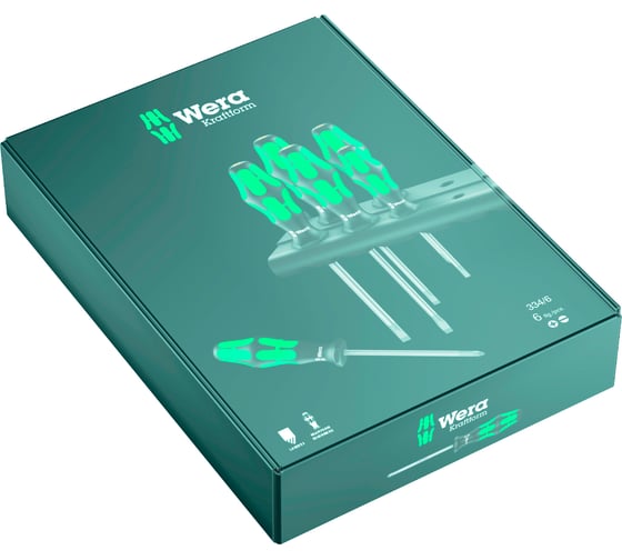 Набор отверток Wera, Kraftform Plus Lasertip с подставкой, 6 предметов, WE-105650